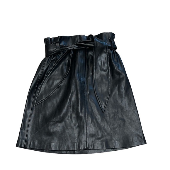 MANGO NWT Faux Leather Tie Waist Skirt - Picture 1 of 7